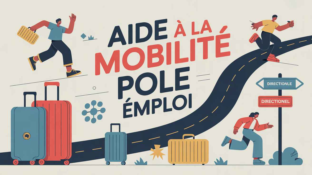Aide à la Mobilité Pôle Emploi valises route déménagement illustration valises route aides mobilité Pôle Emploi
