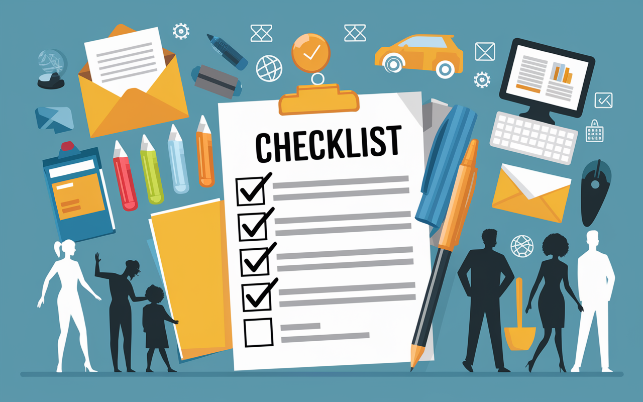 Grande checklist demenagement personnes cochent cases