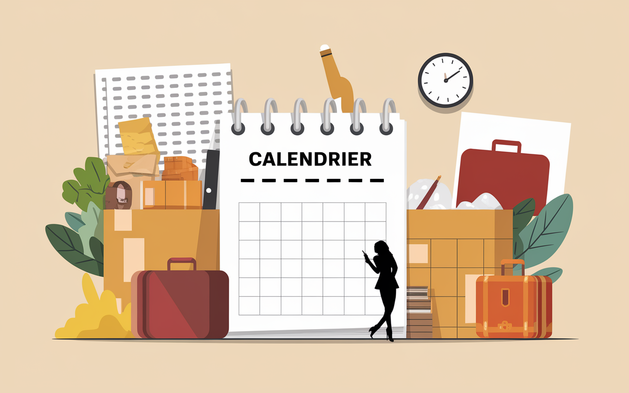 Organisation demenagement liste calendrier