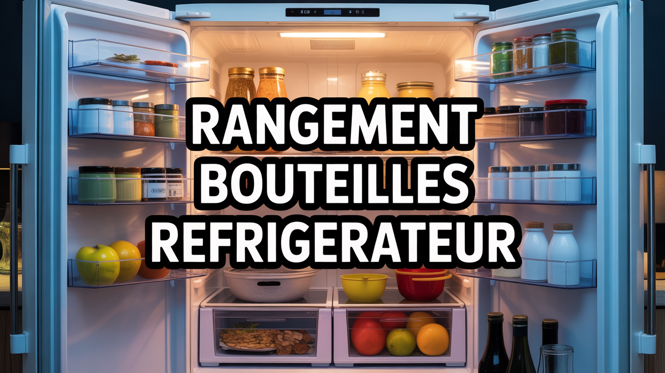 rangement bouteilles réfrigérateur optimisation espace réfrigérateur organisé avec rangement bouteilles empilables