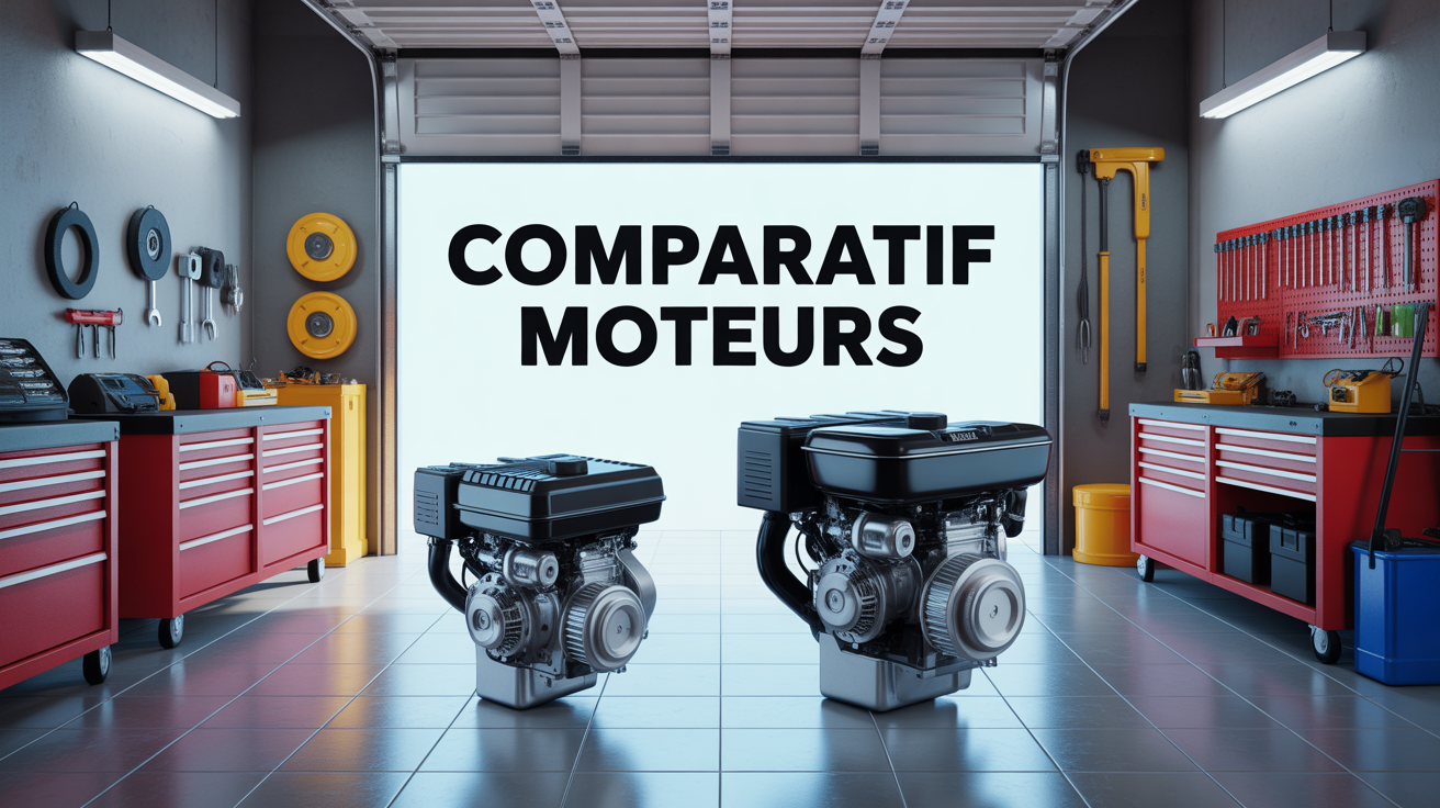 Comparatif moteurs Loncin Briggs Stratton garage Comparatif visuel moteurs Loncin Briggs Stratton sur établi