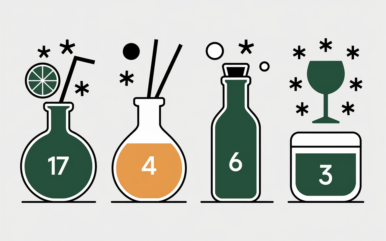 tableau illustratif flacons diluants alcoolises