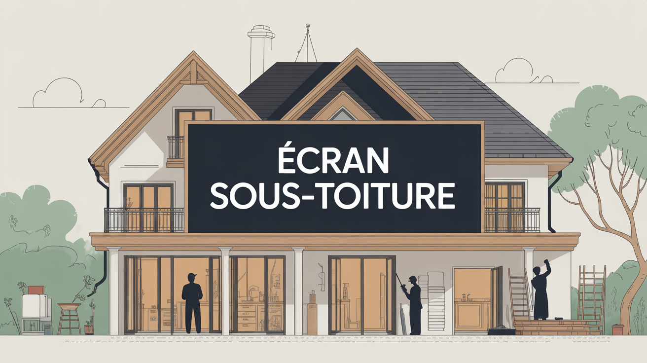 ecran sous-toiture maison moderne coupe vue chantier ecran sous-toiture vue maison moderne coupe
