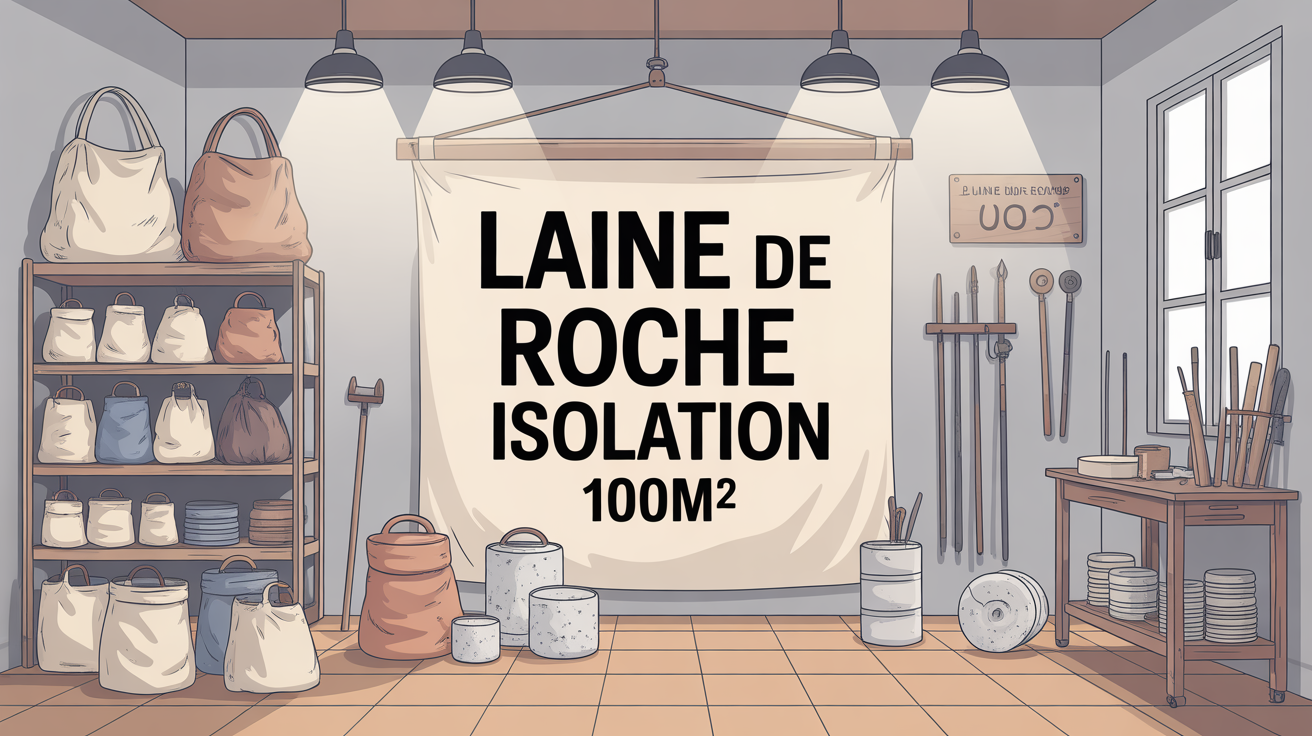 Laine de roche isolation 100 m2 atelier chantier palette Palette sacs laine de roche atelier chantier 100 m2