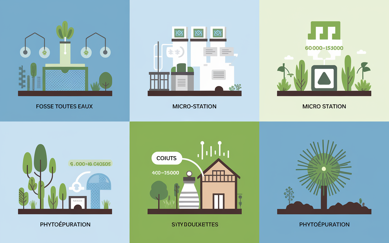 Tableau comparatif solutions fosse septique coûts dispositifs