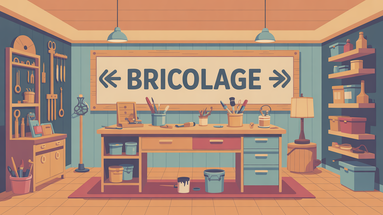 Bricolage maison intérieur établi outils étagère Scène d'intérieur moderne chaleureux consacré au bricolage maison