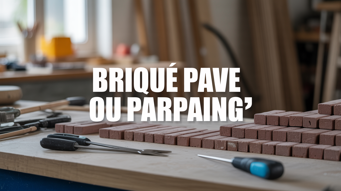 brique pave ou parpaing comparatif visuel chantier brique pave ou parpaing outils tableau chantier