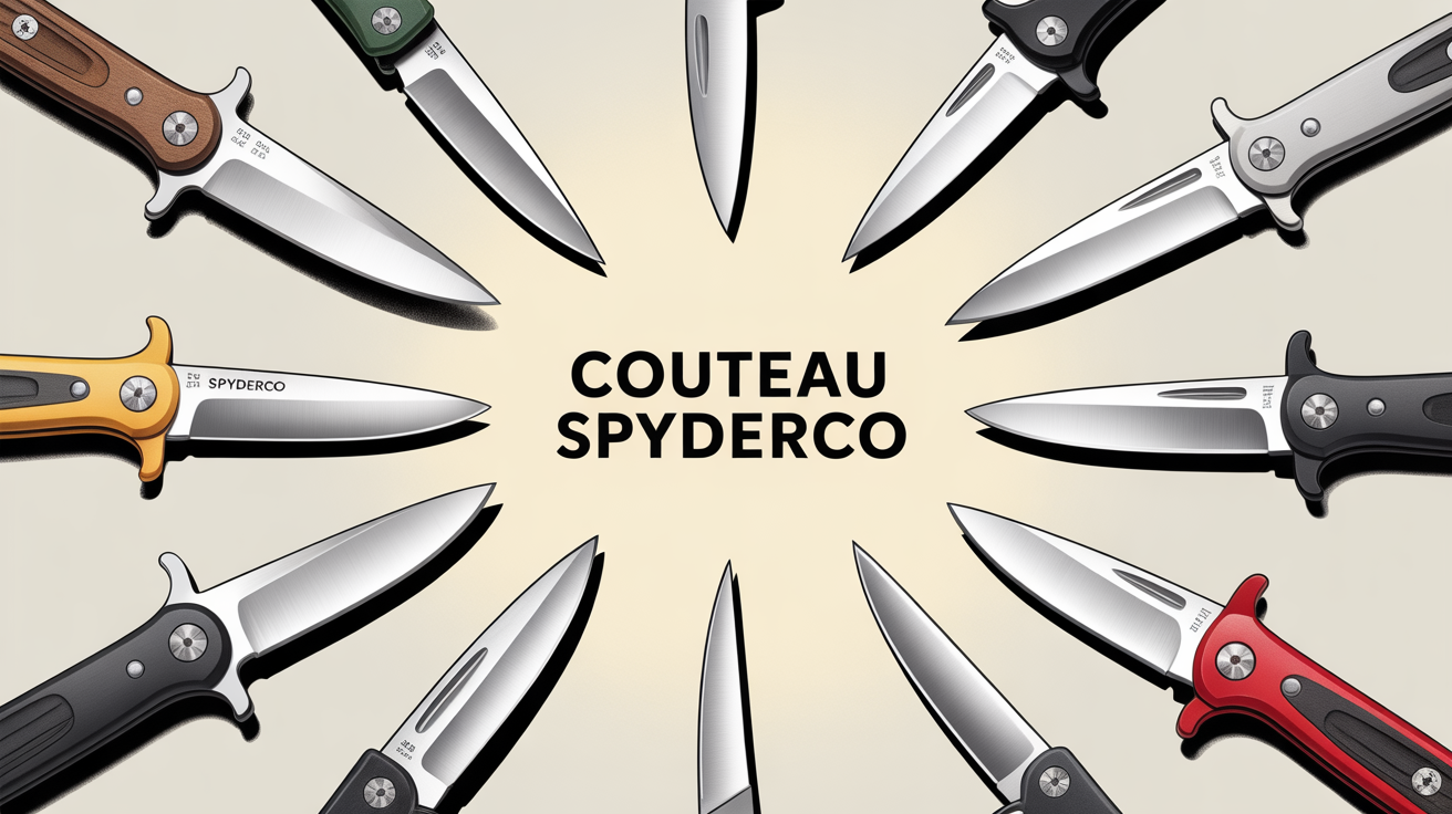Couteau Spyderco modèles en éventail analyse Couteau Spyderco modernes en éventail sur fond neutre