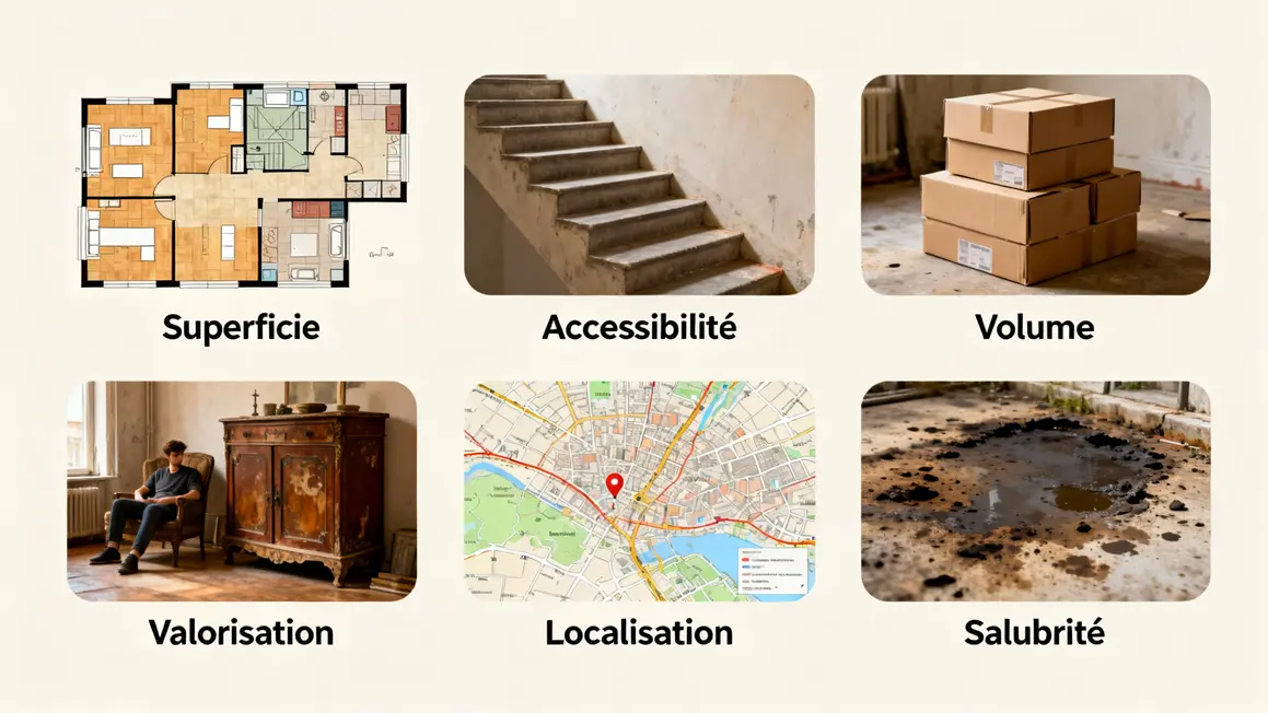 debarras elements cout icones surface accessibilite