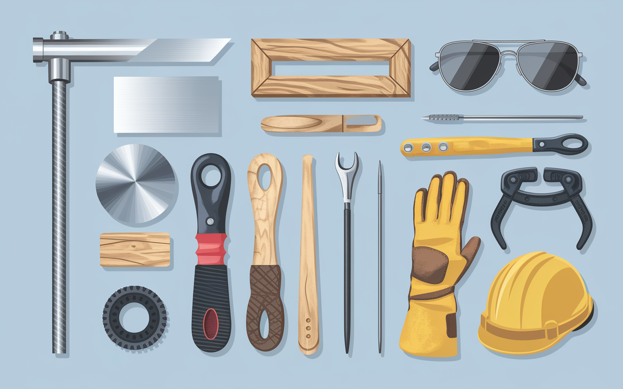 materiaux outils pour broyeur de vegetaux manuel DIY