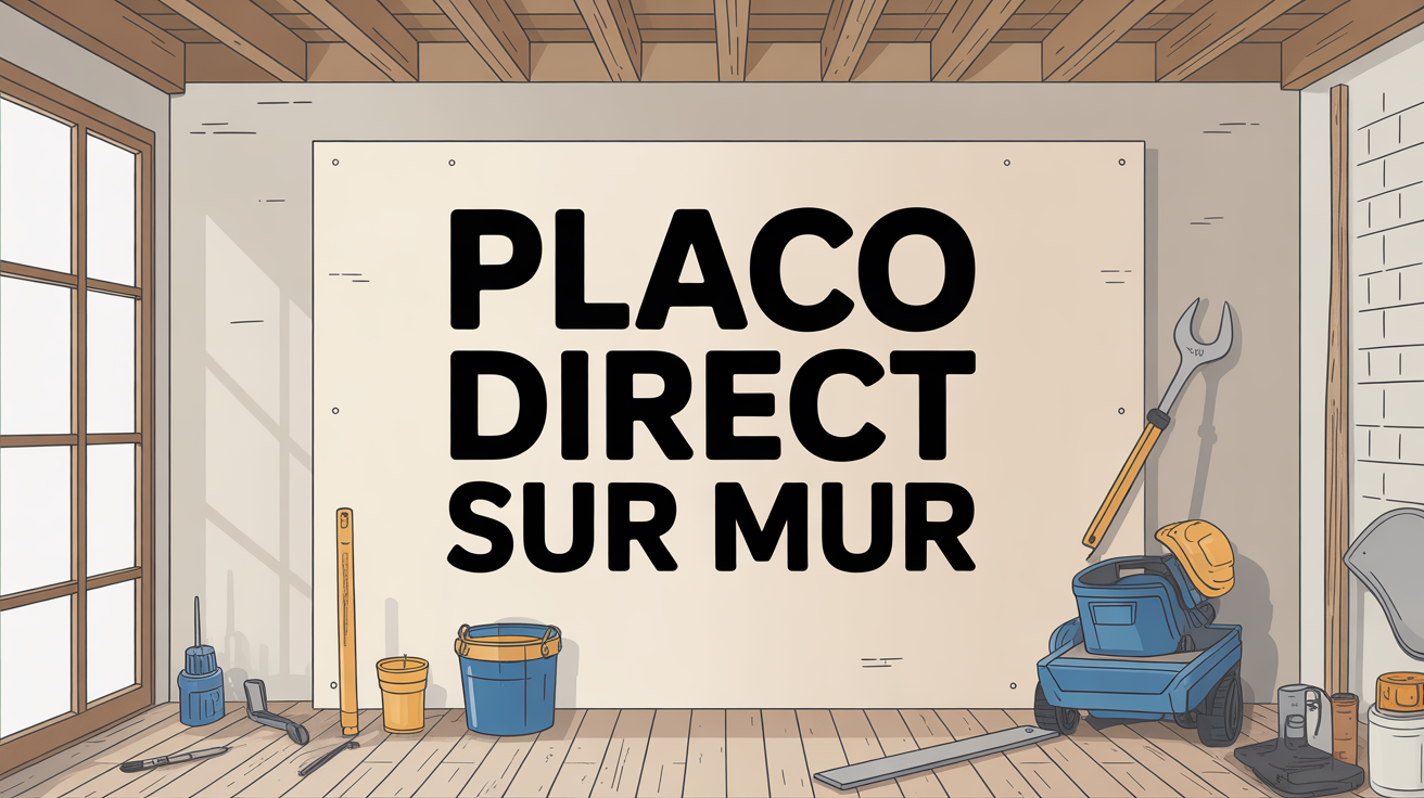 Placo direct sur mur fixation visseuse chantier Pose placo direct sur mur avec visseuse et outils