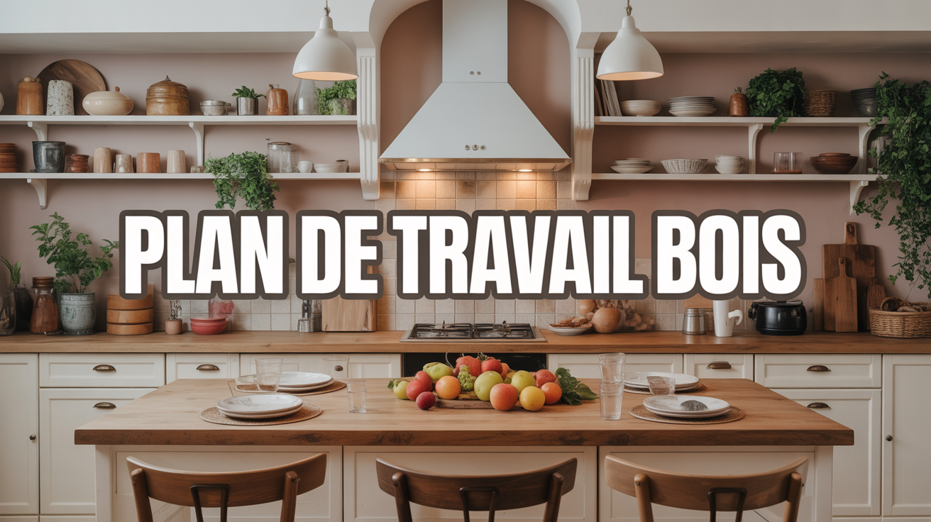 plan de travail bois cuisine chaleureuse plan de travail bois naturel sur ilot central cuisine