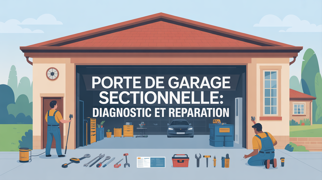 porte de garage sectionnelle diagnostic réparation illustration porte garage sectionnelle diagnostic réparation