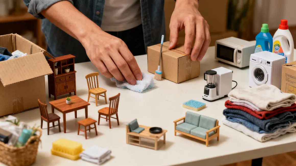 preparation don debarras objets tri nettoyage electromenager vetements