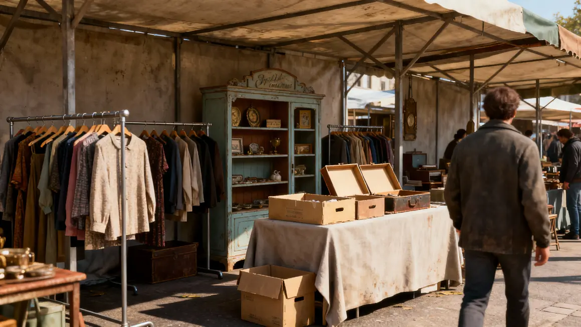 Stand brocante organisé et structuré