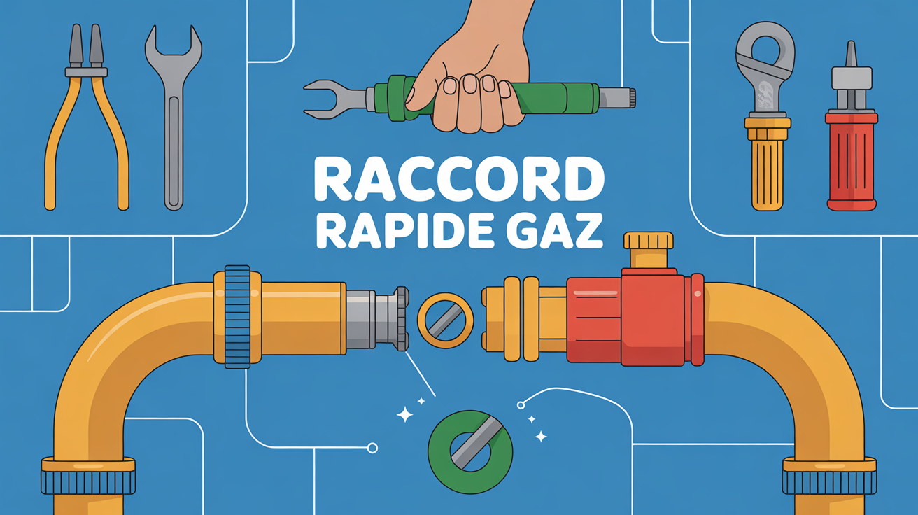 raccord rapide gaz vue detaillee branchement gros plan raccord rapide gaz connexion main