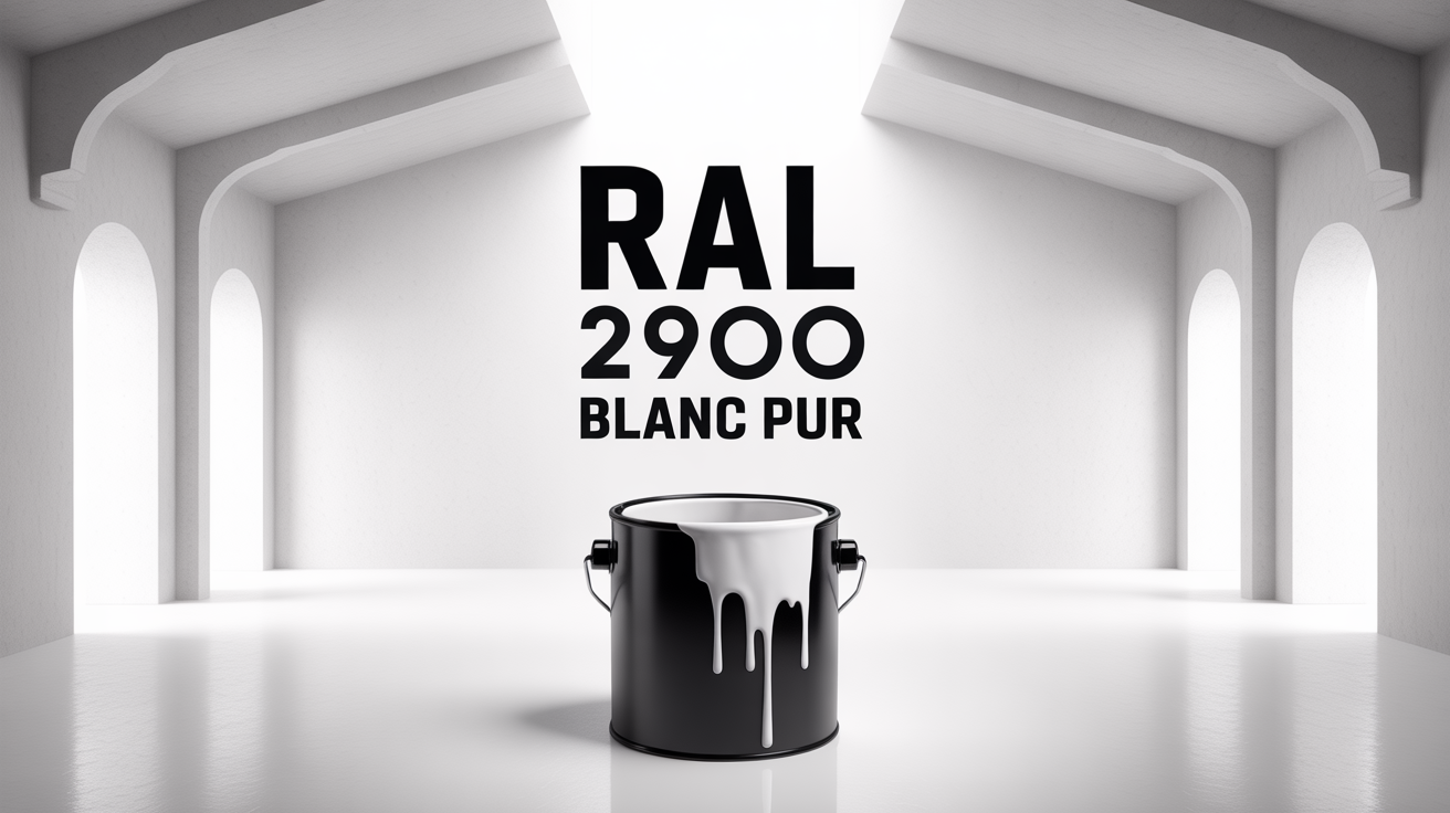RAL 2900 blanc pur pot peinture atelier Pot de peinture RAL 2900 blanc pur en atelier