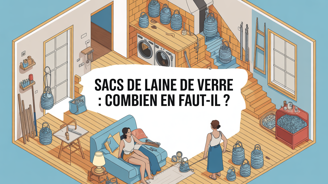 Sacs de laine de verre combien en faut il pour isolation maison Quantite sacs de laine de verre maison sectionnee isolation