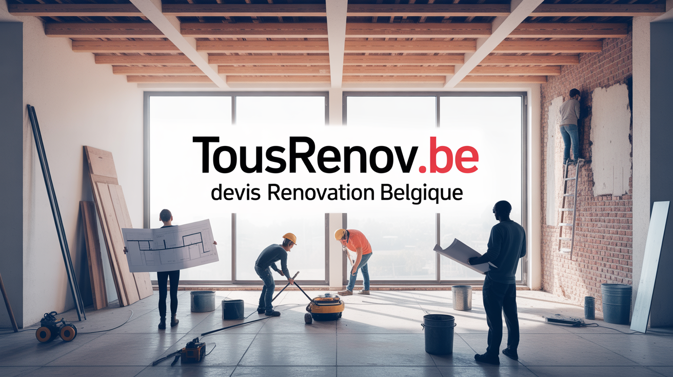 TousRenov.be devis renovation Belgique illustration habitat moderne Vue stylisee habitat moderne avec devis renovation TousRenov.be