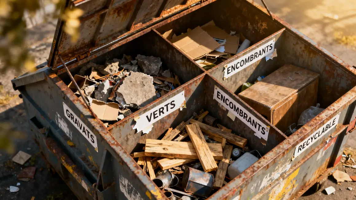 benne compartimentée types déchets tri recyclage