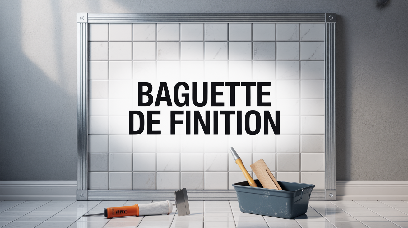 baguette finition carrelage après pose gros plan aluminium gros plan baguette finition carrelage après pose aluminium