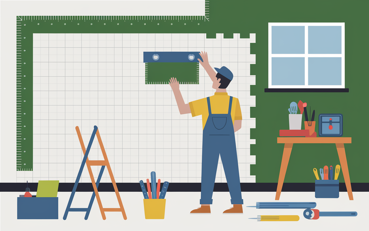 pose baguette finition carrelage après pose outils chantier