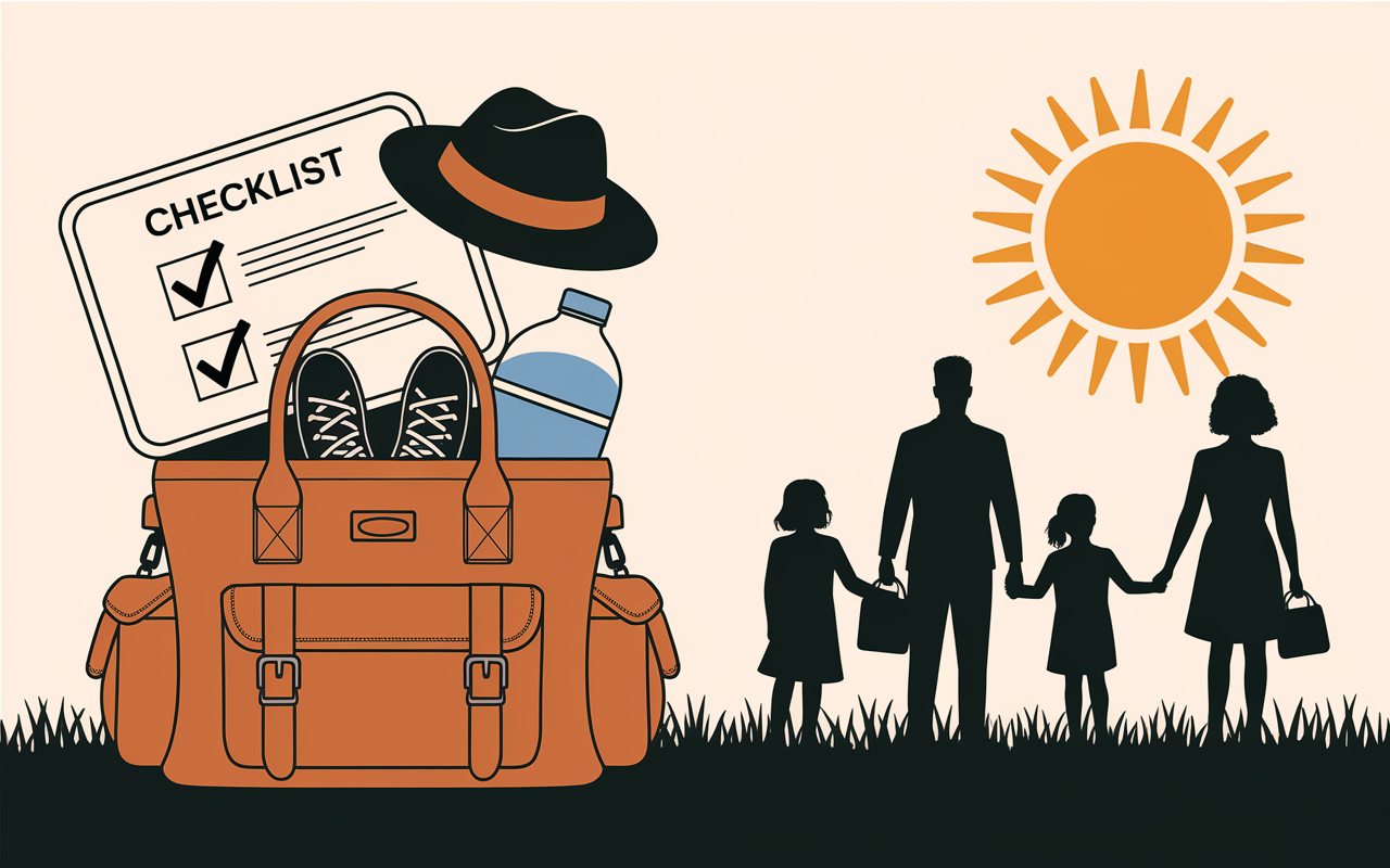 famille prepare sac pour marche capo di muro checklist