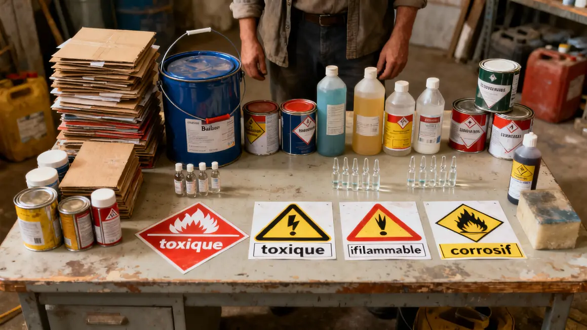 table produits tri dechets dangereux pictogrammes