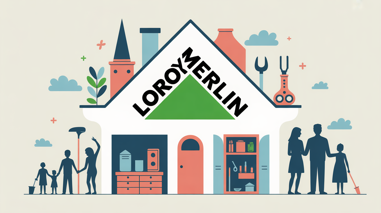 leroy merlin logo maison famille bricolage illustration leroy merlin logo maison famille ambiance chaleureuse