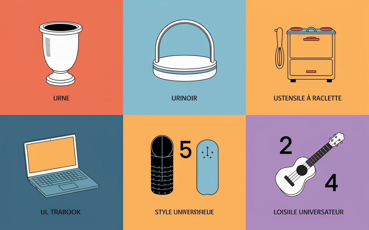 vignettes objets en u par catégories