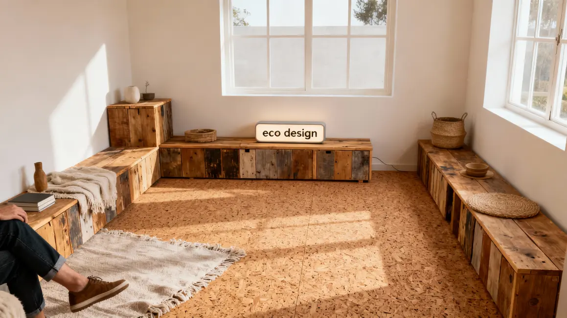 Interieur eco design epure meubles bois recycle