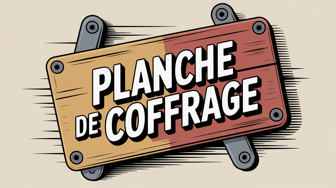 planches de coffrage bois contreplaqué métal chantier planches de coffrage sur chantier stylisé