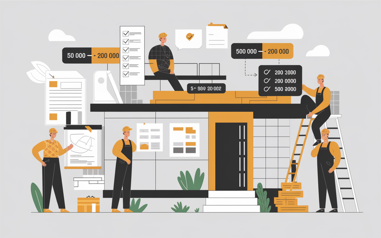 Personnages devant maison plans renovations xxl