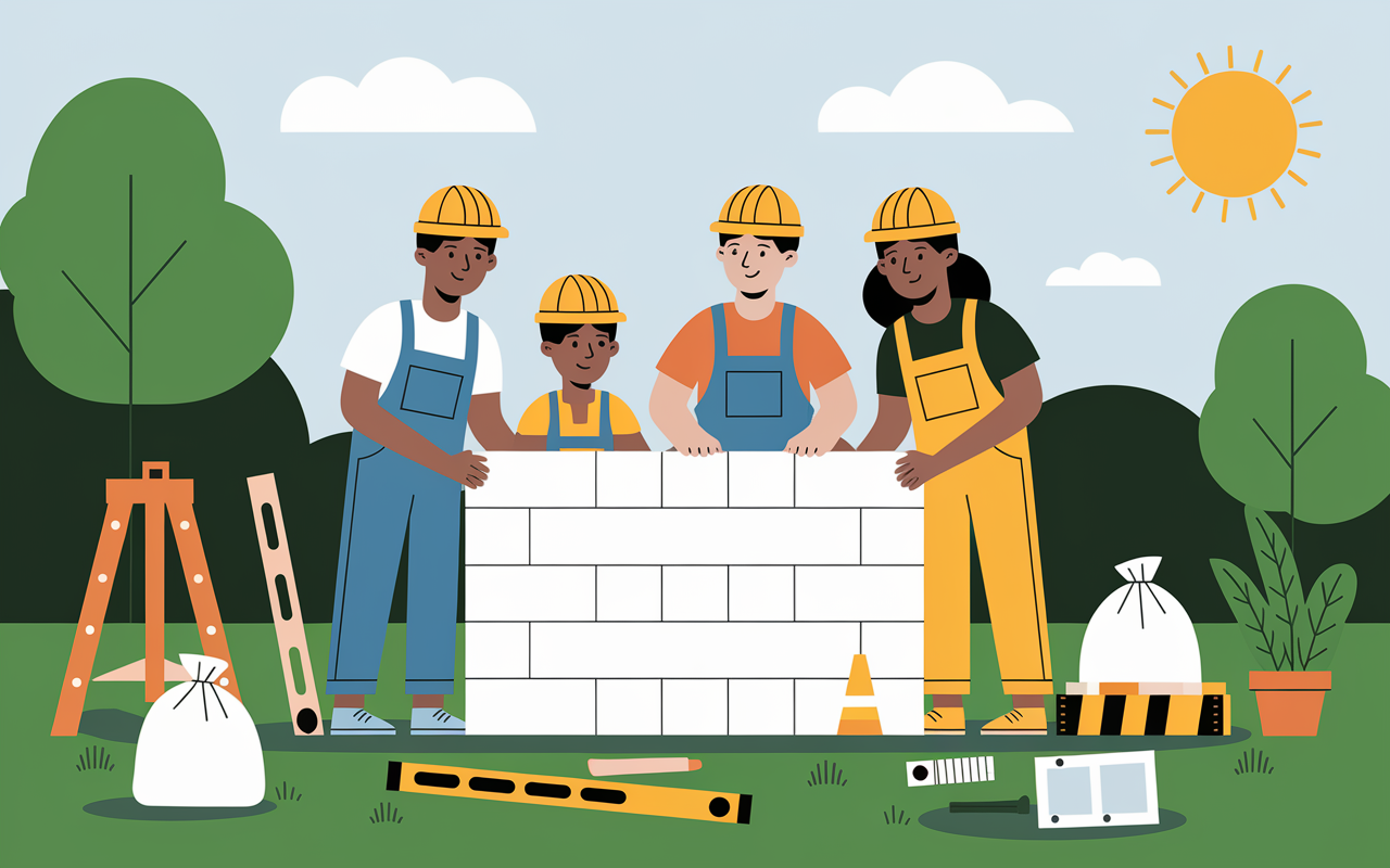 siporex exterieur famille chantier construction mur beton