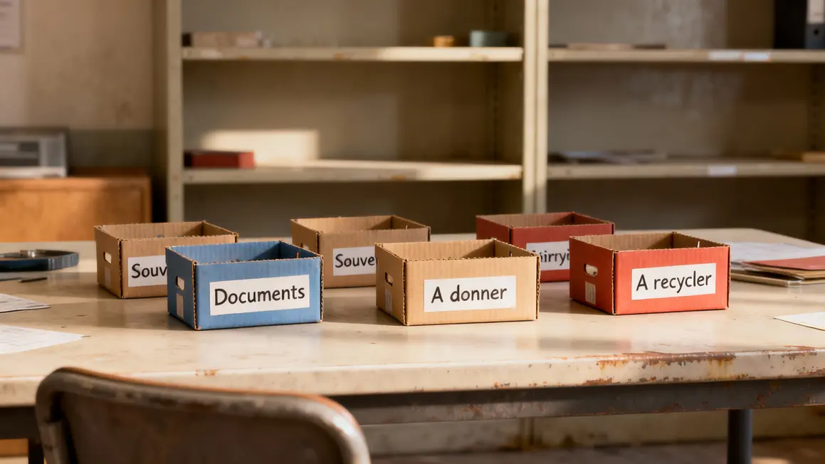 Cartons trier objet maison