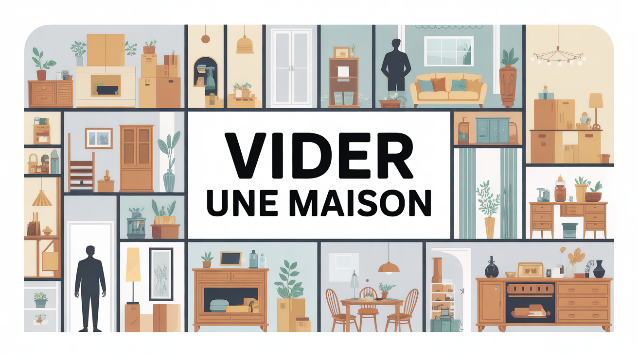 Vider maison vue d’ensemble illustration Illustration vider maison pièces remplies