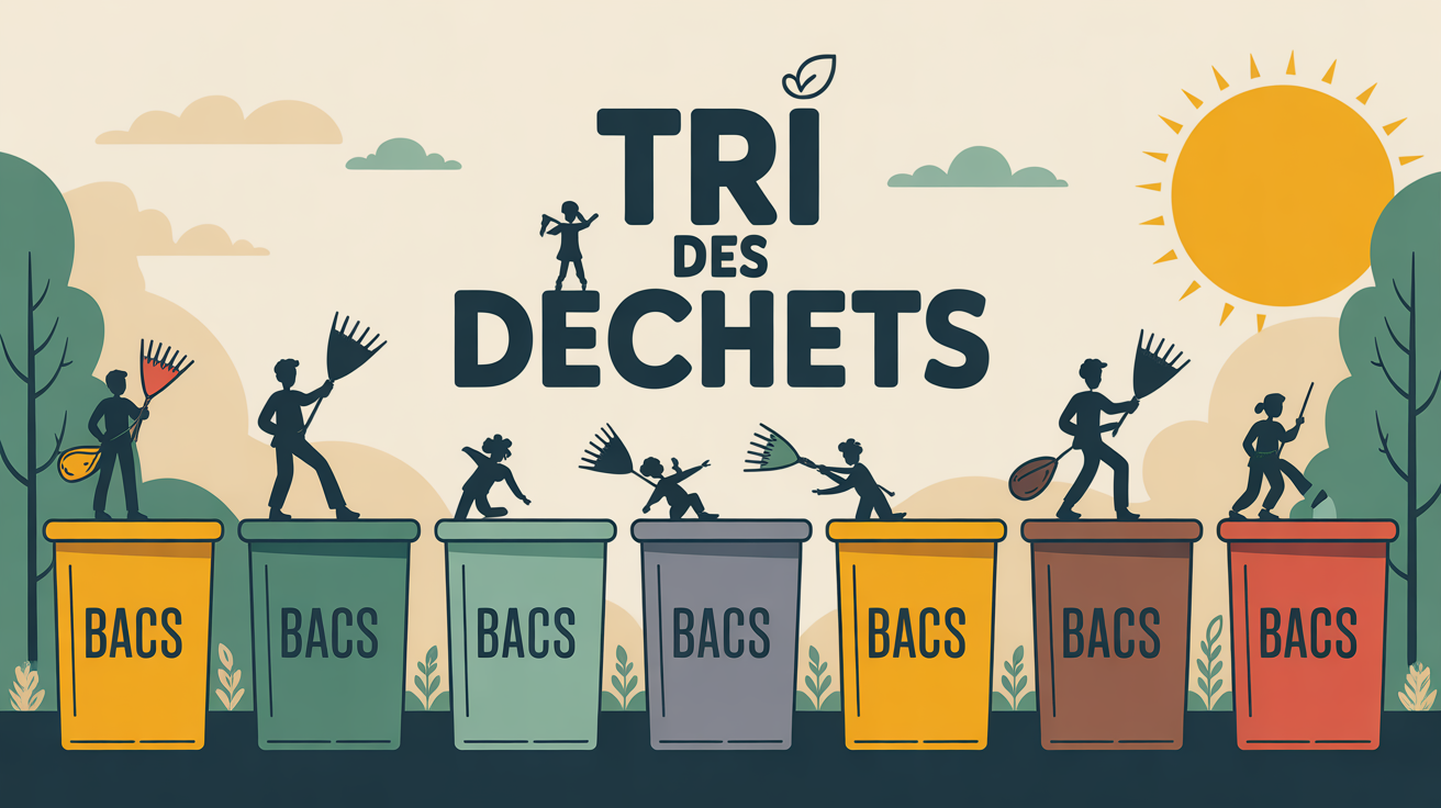 jeter dans la poubelle guide tri des dechets illustration illustration jeter dans la poubelle bacs tri