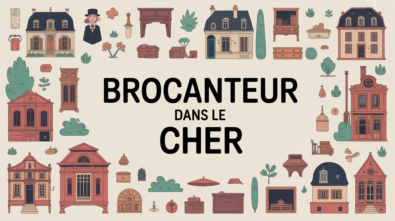 les brocanteur du cher illustration carte stylisee carte stylisee du cher brocanteur du cher