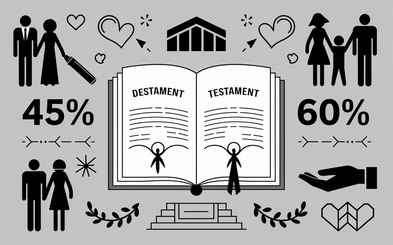 Tableau succession sans enfant avec testament pourcentages heritiers