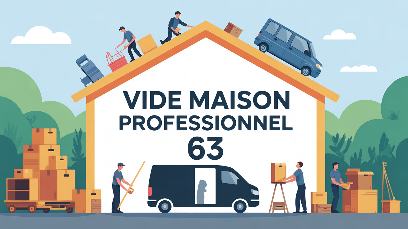 Vide maison 63 professionnels service complet Illustration vide maison 63 professionnels en action
